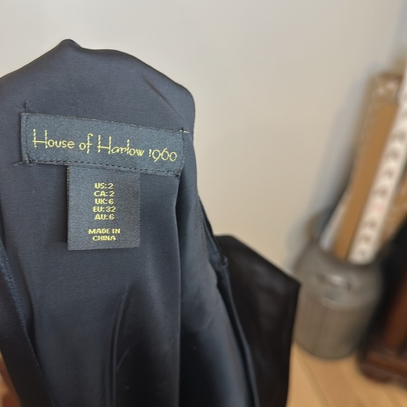 HOUSE OF HARLOW BLACK SATIN MINI DRESS WITH LOW BACK SIZE 2 - Picture 7 of 8